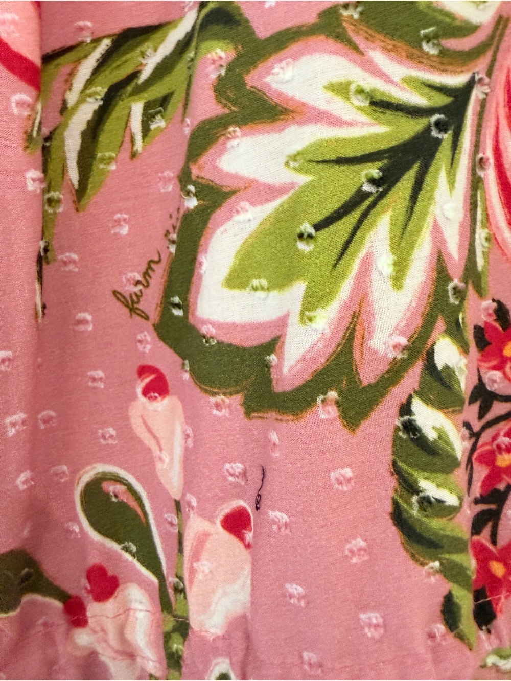 FARM Rio Pink Floral Dress with Green Trim - Picture 3 of 5